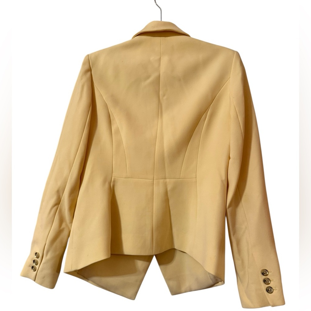 White House Black Market Yellow Double Breasted Blazer Jacket Peak Lapel Size 8 - Picture 5 of 6